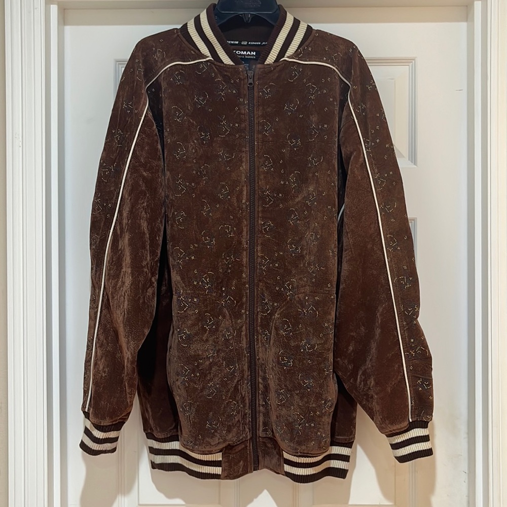 Vintage Koman Crushed Velvet/Faux Suede Lined Jacket Size XL